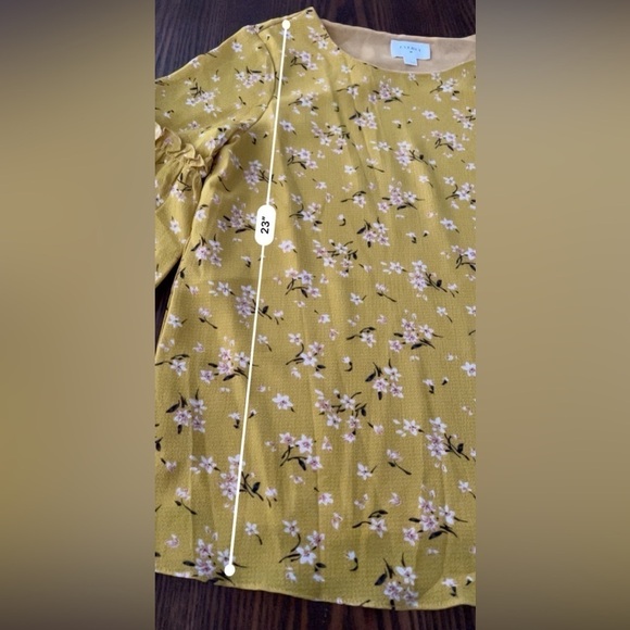 Women's Everly Yellow Short Sleeve Floral Blouse Top Size Small boho Cottagecore - Picture 12 of 15